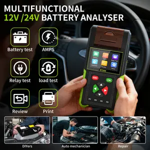 WEDPATA BT500 12V 24V Automotive Battery Tester with Printer - 20-2000 CCA Load Teste