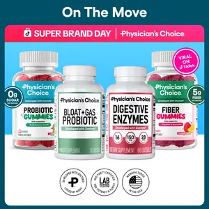 Physician's Choice On the Move Bundle: Gut Health, Digestion & Immune Support with Probiotic, Fiber Gummies & More