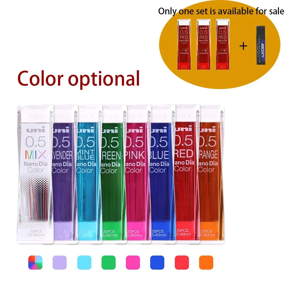 Automatic pencil lead combination, 0.5mm pencil lead and eraser combination, stain resistant for the lead core, multiple colors to choose from, essential for writing tools, Writing Stationery, Stationery Supplies