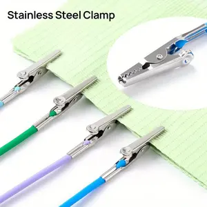 12PCS Silicone Dental Bib Clips Colorful Napkin Clips Bib Holder Dentist Napkin Chain Neck Chain with Lanyard for Elderly Adult Patient Towels Restaurant Cloth Travel