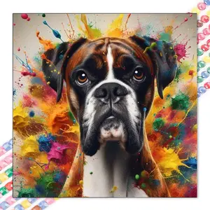 1pcs 5D DIY Handcraft Diamond Painting Set, DIY Craft Supplies, DIY Decoration, Animals, Splash Ink Diamond Painting Set Full Round Drill DIY, Mosaic, Diamond Art, Home Decor, Suitable for Halloween and Christmas