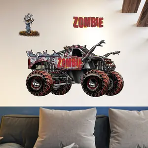 Wall Palz Monster Jam Zombie Wall Decal 21" Wide Durable Peel-and-Stick Design Officially Licensed USA Made High-Quality Materials Vivid Colors