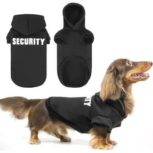 Security Dog Hoodies Dachshund Sweater Cold Weather Dog Coats Soft Brushed Fleece Pet Clothes Hooded Sweatshirt for Dog Cat