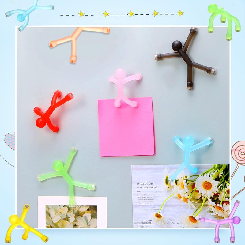 EFFUN 10Pcs Colorful Magnetic Men for Kids Valentines Day Gifts, Flexible Fridge Magnets & Fidget Toys, Creative Magnetic People for Fun Decoration on Refrigerator, Whiteboard, or Office