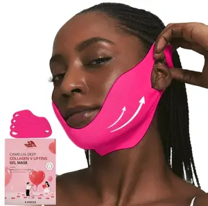 Camellia Deep Collagen Chin Lifting Gel Mask - Neck Solution, Double Chin Reducer, Jawline Shaper,Firming,Jeju Camellia Skin Repair Ingredient
