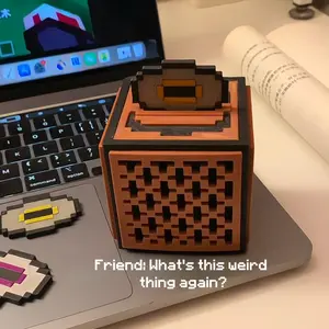 MC Pixel Style Jukebox Phonograph Creative Music Box Model Toy - Bluetooth-Connected with Music Playback, Mc Peripheral Decoration