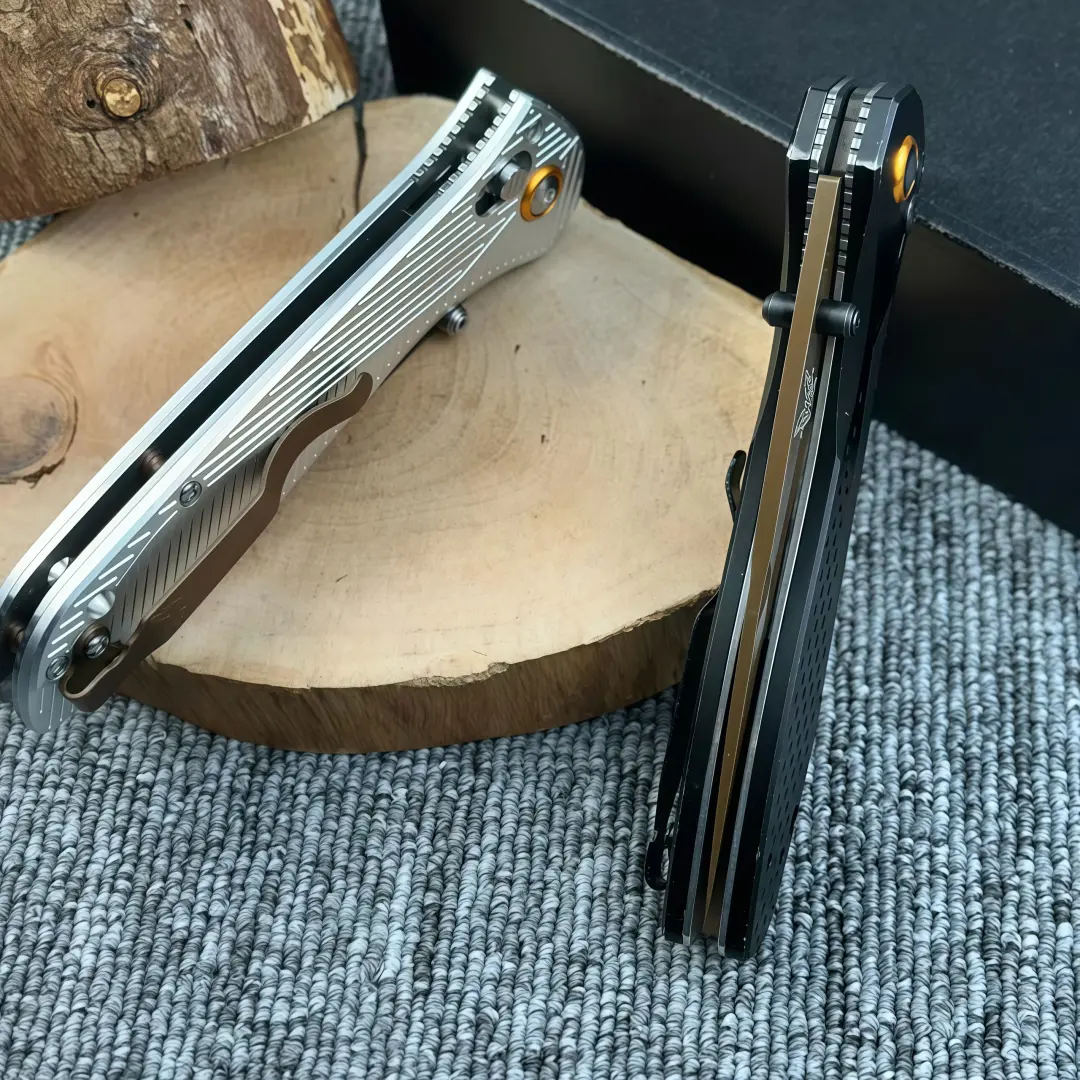 BM710 outdoor folding knife, aluminum handle, CNC-machined blade, small kitchen knife, multifunctional EDC pocket knife, suitable for camping, hiking, mountaineering, fishing, and more, men’s gift