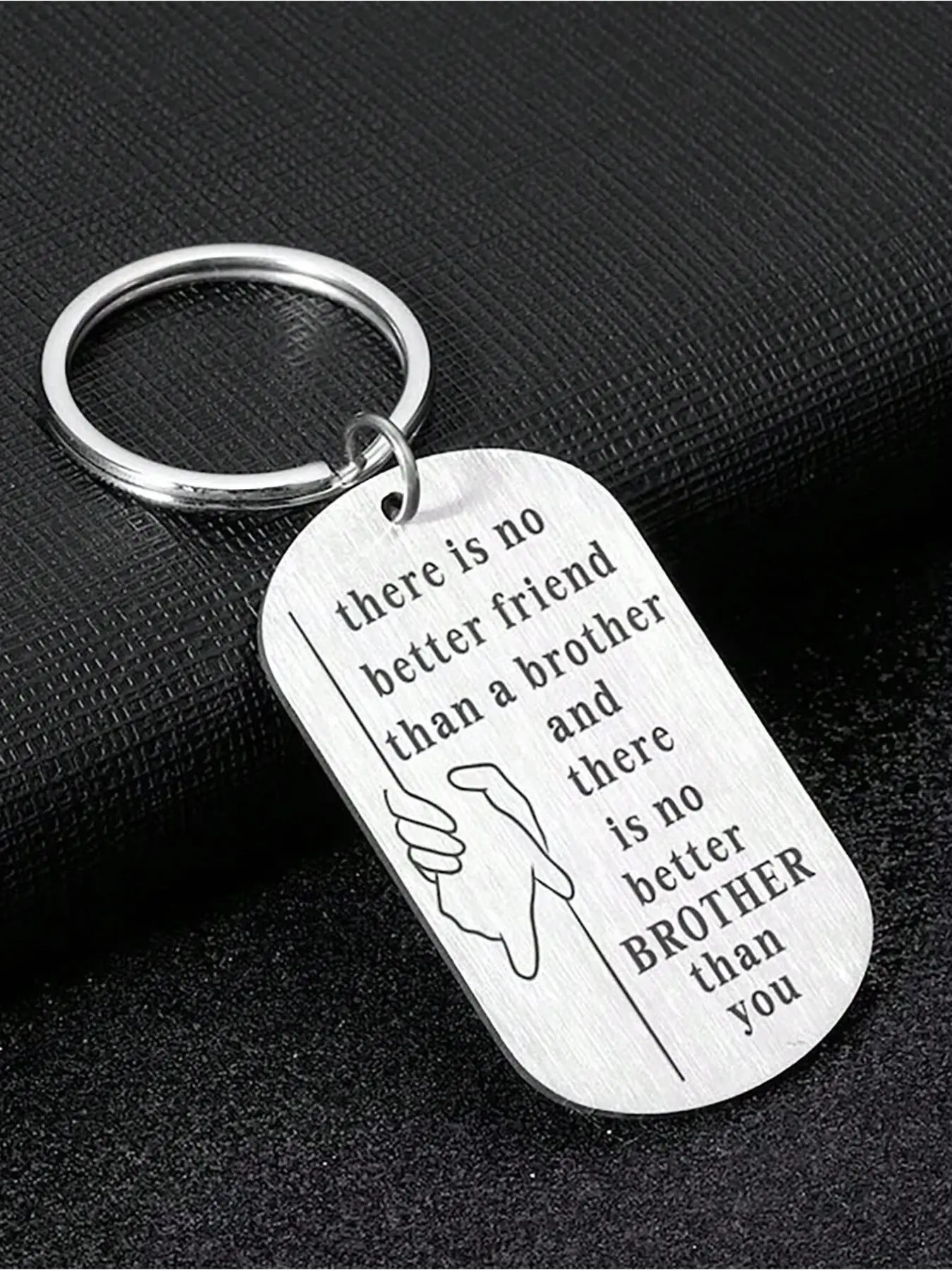 Stainless Steel Keychain, Personalized Letter Pattern Keychain for Brother, Fashion Accessories for Men & Women, Trendy All-match & Exquisite Keychain for Birthday Gift