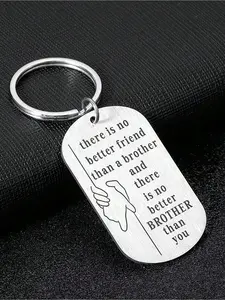 Stainless Steel Keychain, Personalized Letter Pattern Keychain for Brother, Fashion Accessories for Men & Women, Trendy All-match & Exquisite Keychain for Birthday Gift