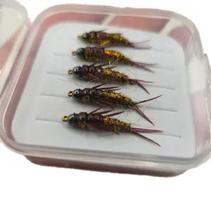 Pack of 5 Nymph stonefly Fly Flies Trout Fishing Artificial Insect Fishing Bait Lure fishing supply