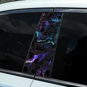 2 pieces of colorful venom creative patterns, smooth self-adhesive plastic B-pillar door stickers, durable vinyl protective film, suitable for external accessories, easy DIY installation