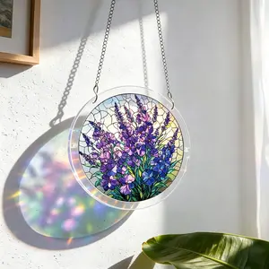 New Acrylic Puzzle Light Catcher, Three Sizes Available, Lavender Pattern, Decorative Items, Perfect for Home Decoration
