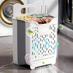 Oversized foldable wall-mounted laundry basket, sturdy and durable with large capacity, suitable for both toilets and bathrooms, easily storing clothes for the whole family.