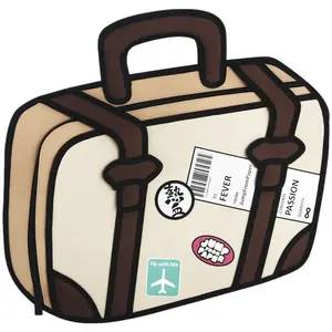 JumpFromPaper Top-Handle Handbag Travel Fever - Stylish and Durable 2D Cartoon Bags for teen,women