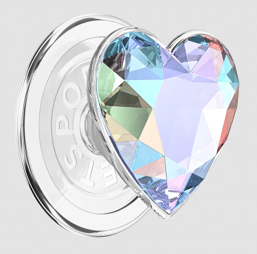 popsockets Iridescent Crystal Heart  MagSafe PopGrip