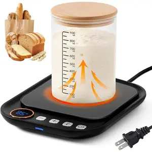 Sourdough Starter Warmer Mat, Sourdough Heating Mat for Jars up to 40 oz with Temp Memory Function &  1?F Thermostat Control, Sourdough Warming Mat for  Baking (Black, Regular)