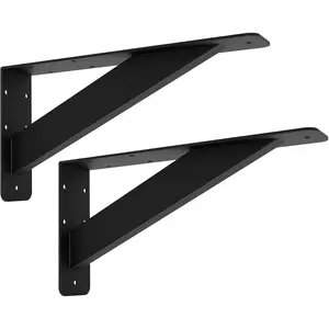 2Pcs Heavy Duty 12 Inch Shelf Brackets - Steel Mantel & Countertop Support Brackets for Tops & Cabinetry