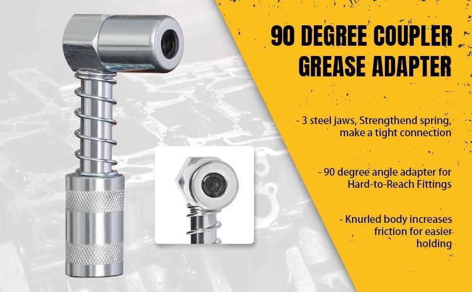 1 set Grease Gun Accessory Kit, 90 Degree Coupler,  Grease Injection Needle with Cap,Needle Nozzle, for Hard to Reach Grease Zerk Fittings