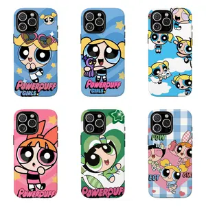 P0werpuff Girls Phone Case, Cute Bubbles Bl0ssom Buttercup Print Protective Cover,For iPhone 11 12 13 14 15 16 17 for Samsung S22 S23 S24 S25 S26, Trendy Girly Gift,Birthday and Christmas gifts