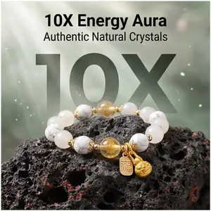 Chinese Feng Shui Mental Energy Bracelet - 5 Elements Crystal, Golden Energy, Healing, Wealth, Career, Confidence, Luck-Improving Chinese Costume Jewelry, Holiday Gift Accessory