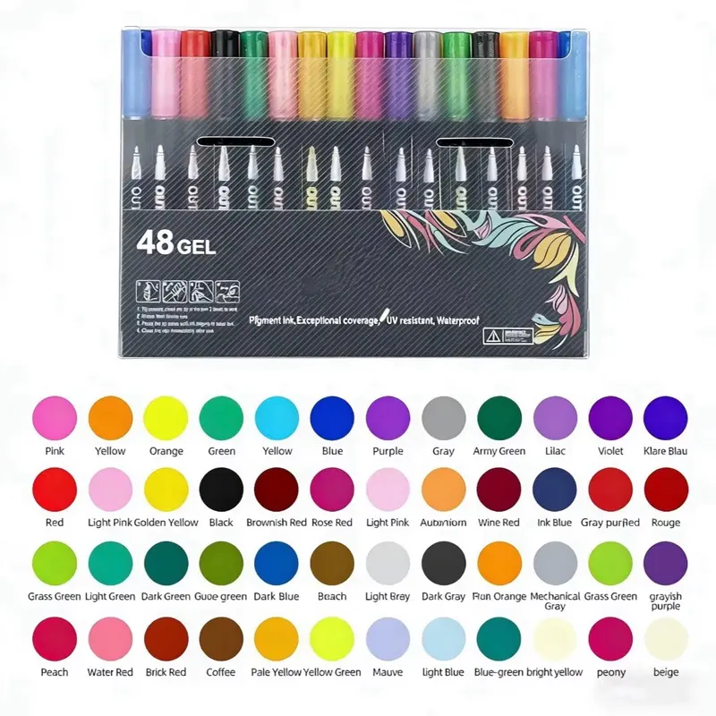 Magic Outline Gel Pens Double Line Glitter Drawing Markers Art Supplies Coloring Supplies for Kids Adults Crafts School Hobbies