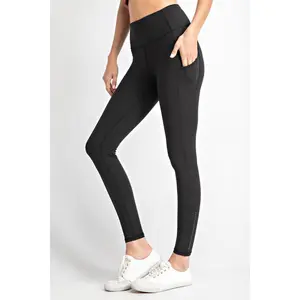 High Rise Black Butter Leggings with Pockets