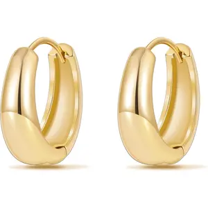 Gold Hoop Earrings for Women, Gold Chunky Hollow Thick Hoops Earrings for Women