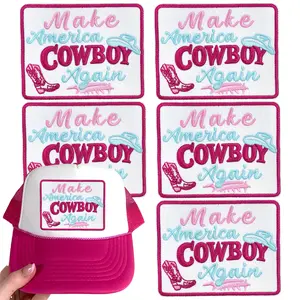 CY 5PCS Iron on Patches Tucker Hats Funny Phrase Embroidered Appliques DIY Accessories for Clothing Bags Jackets Jeans Backpacks