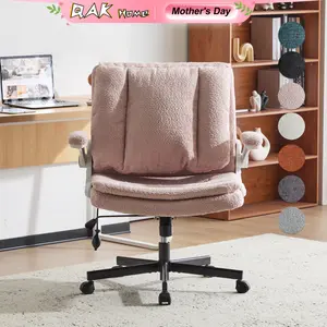 QAK Swivel Office Chair, Equipped With A Sponge Backrest, Adjustable Armrests, Wheels, Height Adjustable, Super Wide Seat, Suitable For Offices And Living Rooms.