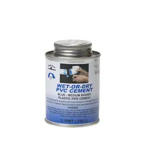 212 MAIN Wet-or-Dry PVC Cement Adhesive - Blue, Medium-Bodied, 16 oz (Black Swan Manufacturing Formula for Boating Water Sports)