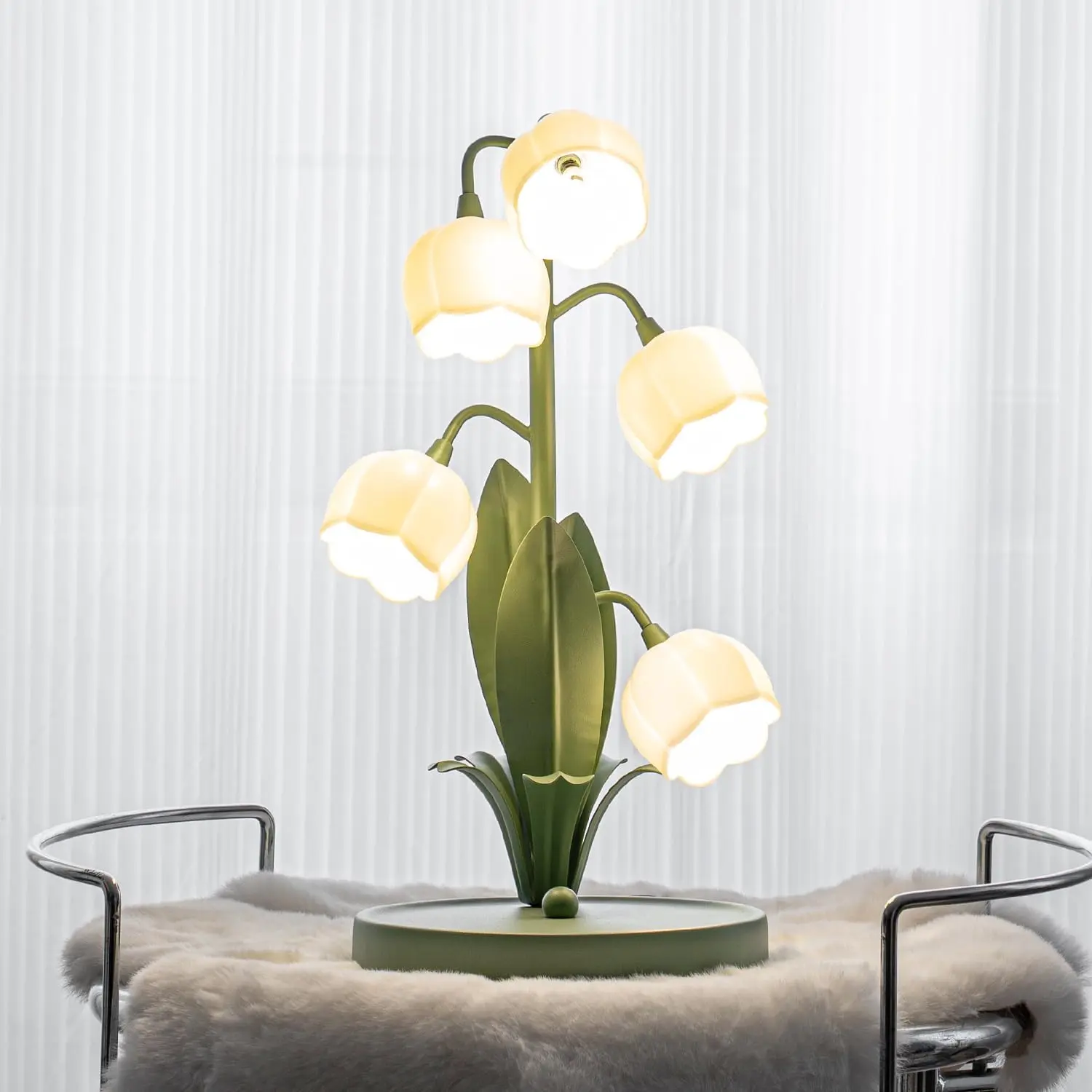 [Summer Finds] Vintage Flower Lamp | Adjustable 3-Color LED Table Lamp | 5 Lily Bedside Light, Bedroom Decor & Study | Free Bulb & Gift-Ready | Lilyvalleylamp Home Decoration Lamp Modern Nightstand Lamps
