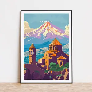 Geghard Monastery Poster, Home Decor, Armenia Wall Art, Armenia Travel Poster, Room Decor, Unframed