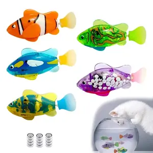 LED Robot Fish Cat Toy – Interactive Swimming Light-Up