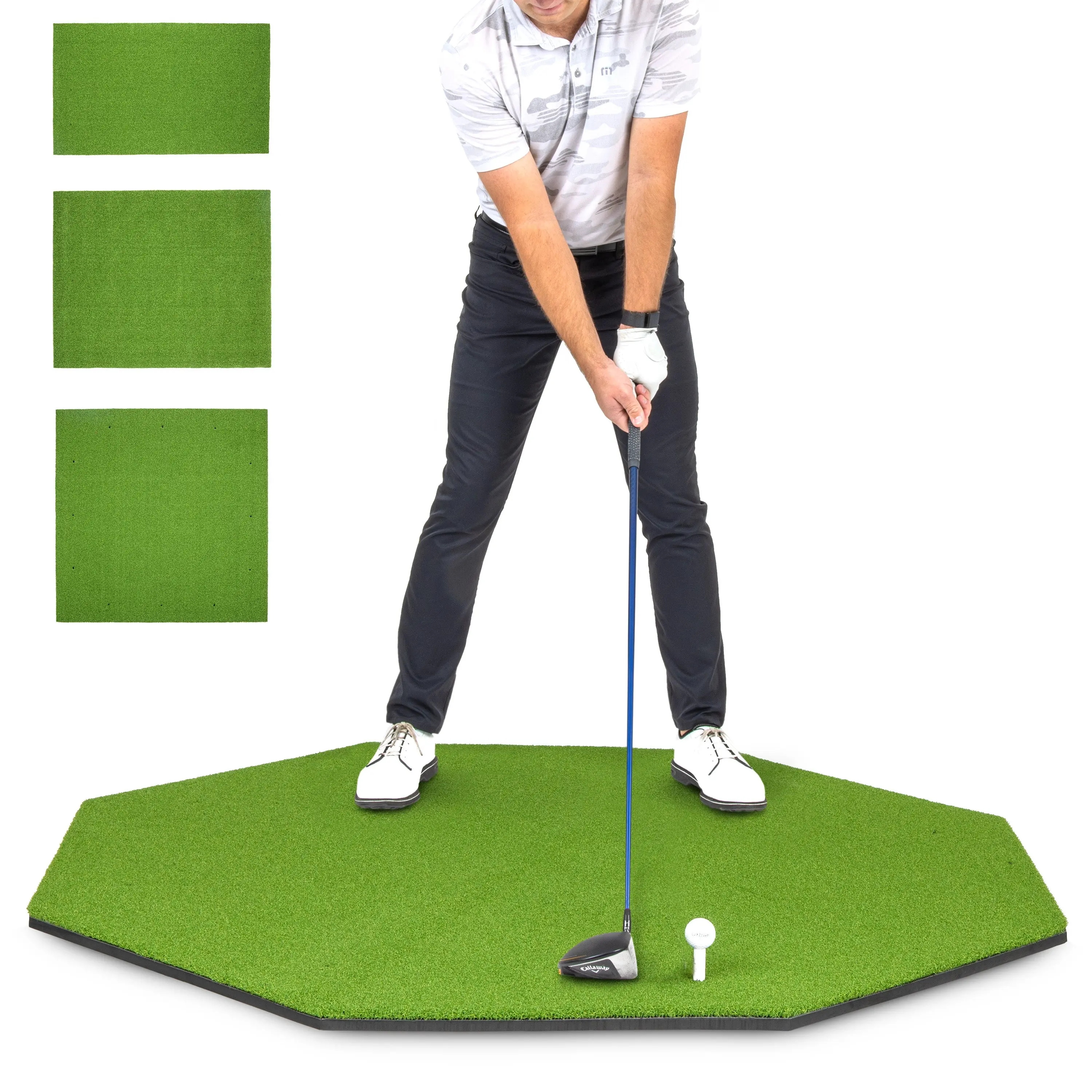 GoSports Golf Hitting Mat - PRO 5 x 5 ft Octagon, 15 mm Casual Golf Training Equipment