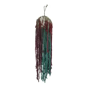 Pink and Blue Dip Dyed Boho Cotton Macrame Dream Catcher