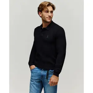 MENS ROMAN LONG SLEEVE KNIT POLO - MT0100153