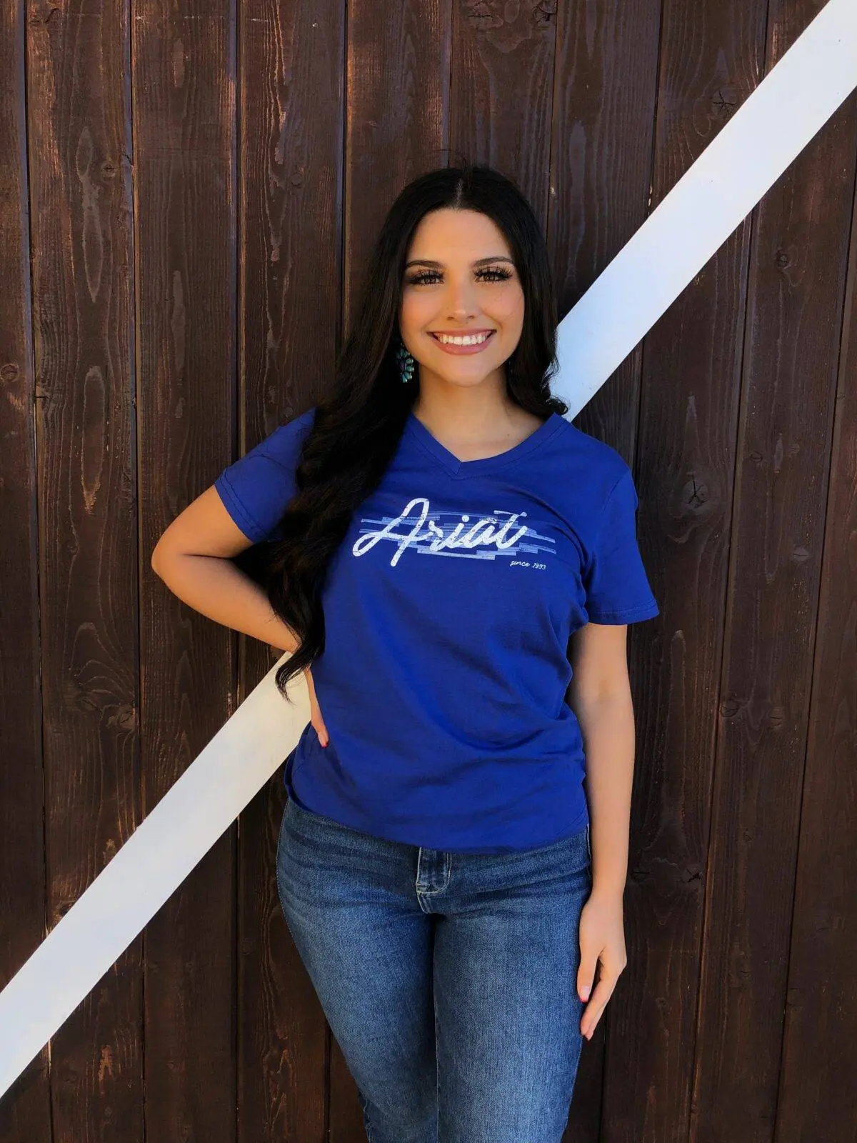 REAL Logo Script Classic Fit T-Shirt (MAZARINE BLUE)