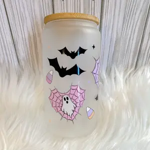 Spider Web Heart Frosted Glass
