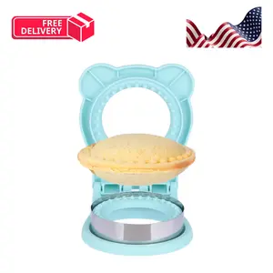 Sandwich Cutter and Sealer, Sandwich Maker Stainless Steel, Round (Light Blue)