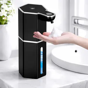 USB Rechargeable Automatic Soap Dispenser, Touchless Foaming Hand Soap Dispenser 12oz, 4 Adjustable Levels, Waterproof Smart Wall Mount Handwasher for Bathroom Washroom Kitchen Gadgets Home Essentials
