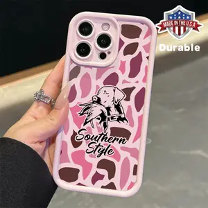[Vintage Camouflage Case] Durable Camouflage Duck Dog Soft Shell Mobile Phone Case |   Vintage Pink Style Protects Wireless Devices, Perfect Gift for Men and Duck Hunting Enthusiasts, Fashionable Outdoor Smartphone Cellphone Screen Protector Casing