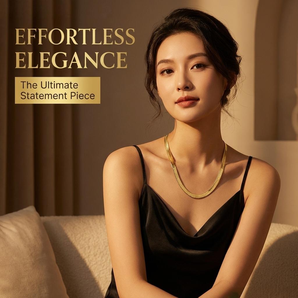 Flexible Stainless Steel Herringbone Serpentine Chain Necklace Gold-Tone 7.5-24 Inch Lengths 7mm Wide Hypoallergenic Gift Box Included Flexible Stainless Steel Herringbone Serpentine Chain Necklace Gold-Tone 7.5-24 Inch Lengths 7mm Wide Hypoallergenic Gift Box Included