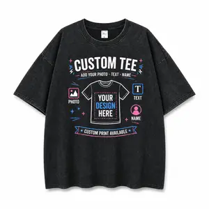 Custom Couple Graphic T-Shirts, Personalized Matching Tees for Women & Men, Add Photo Text Name Design, Oversized Washed Short Sleeve Shirt