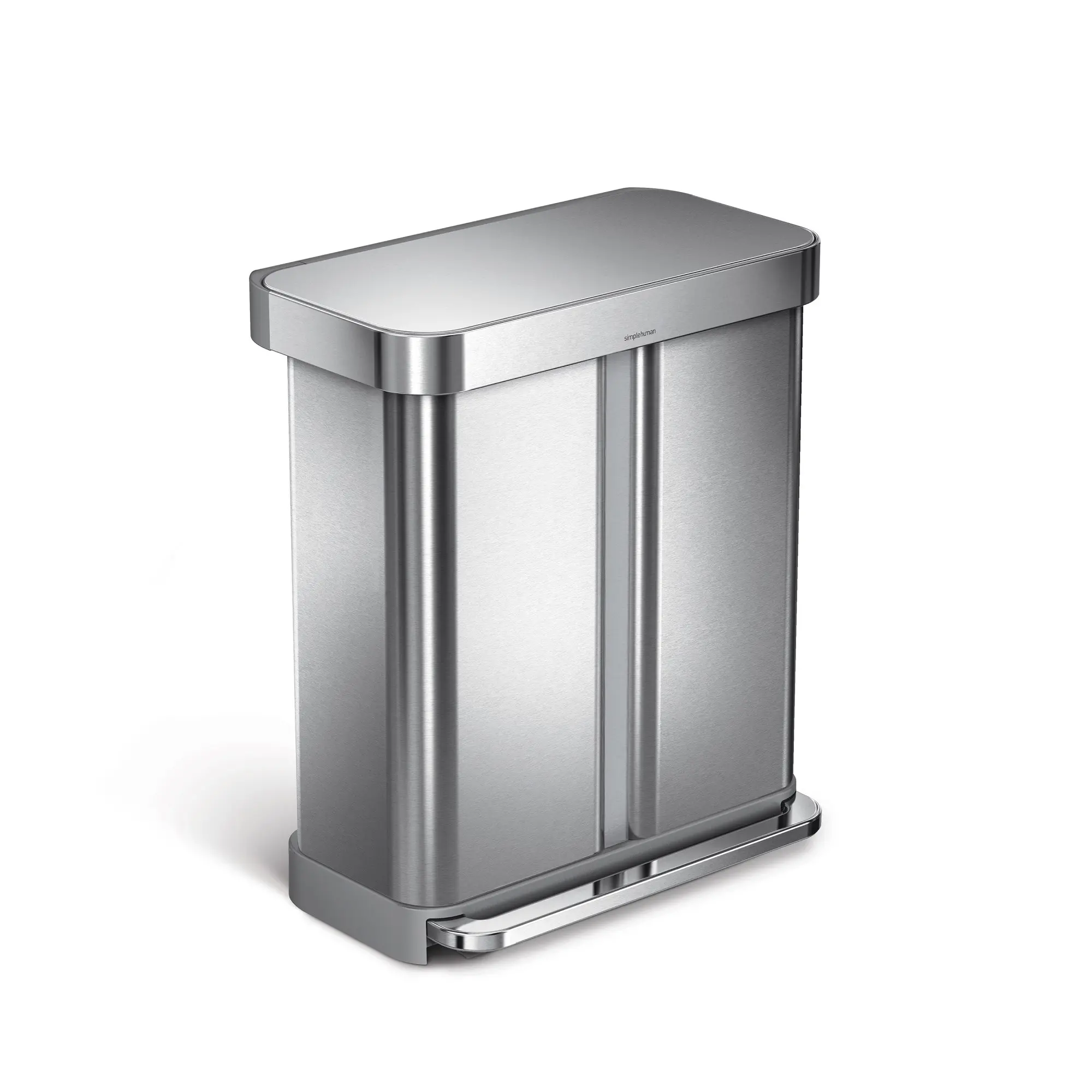 simplehuman Dual Compartment Step Can with Liner Pocket, 58L