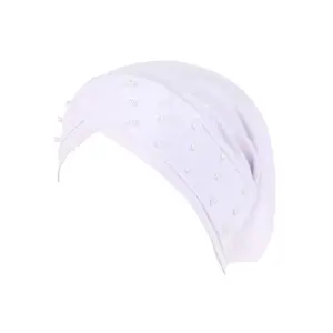 Women Turban Head Wrap Pre-tied Beaded Silky Cap Chemo Beanies Cancer Hair Cover Hat