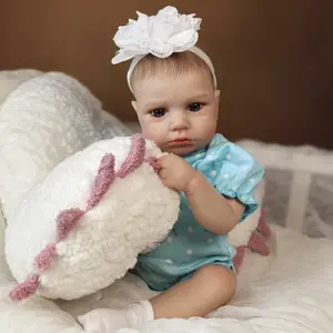 20-inch Full Silicone Girl Kitty,High-color Bald Head, Blue Eyes, Reborn Toddler Realistic Looking Lifelike Baby Doll Vinyl Soft Silicone Baby