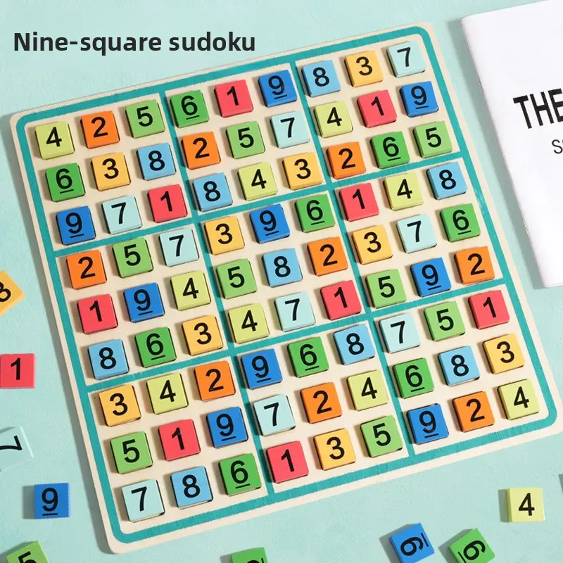 Wooden Sudoku Puzzle Game Chess, Children's Educational Toy for Logical Thinking Training & Early Math Enlightenment Board Game