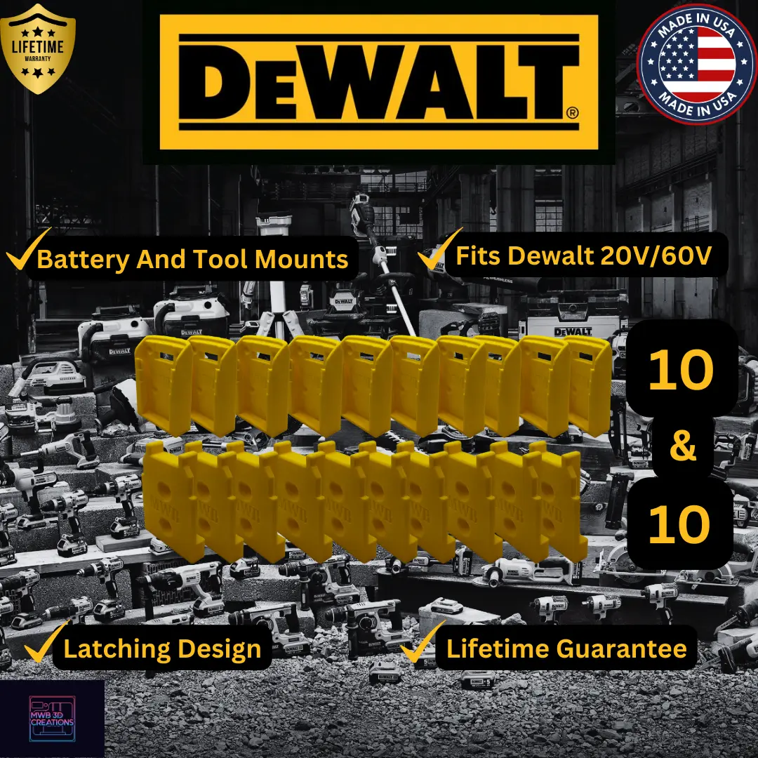 20 Piece Combo Pack DeWALT 20V/60V Tool and Battery MOUNT/HANGER/HOLDER 20 Piece Combo Pack DeWALT 20V/60V Tool and Battery MOUNT/HANGER/HOLDER
