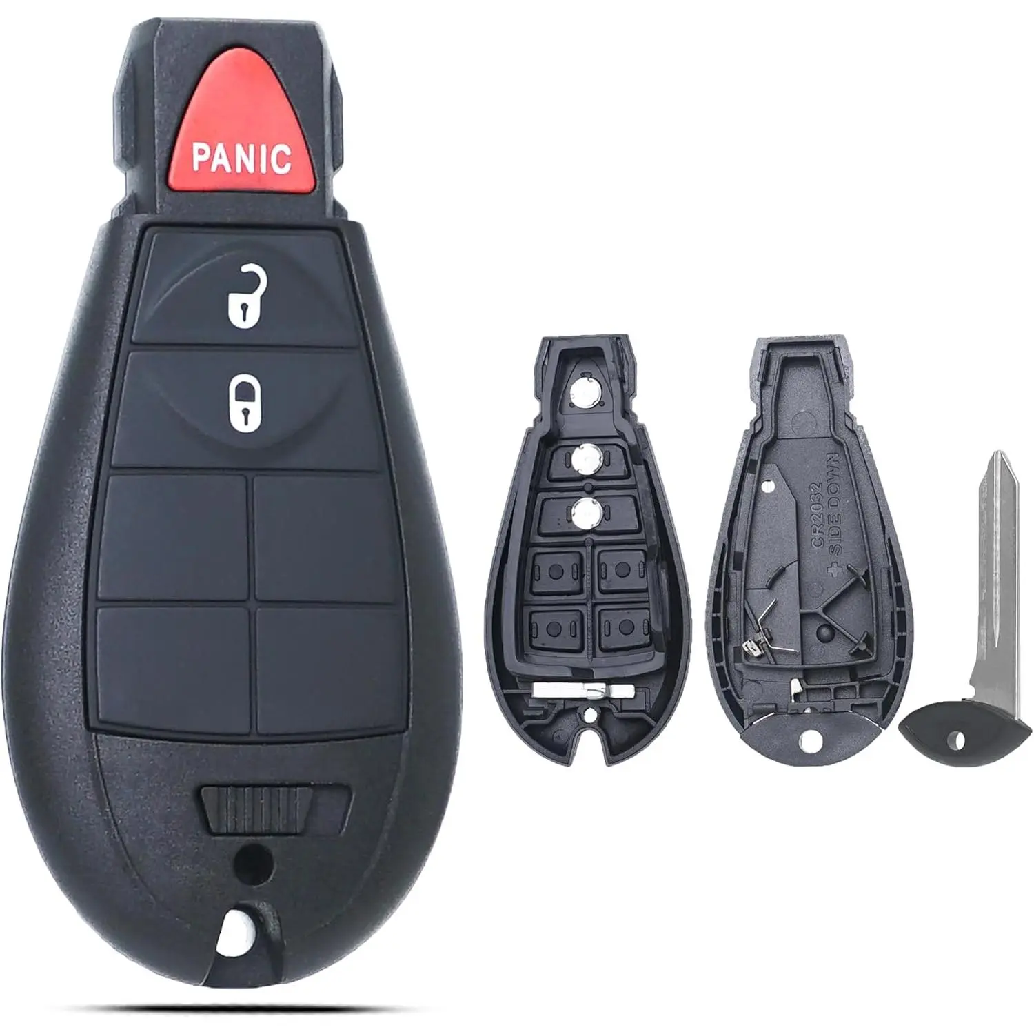 Key Fob Shell Case Replacement Fits for  RAM 1500 2500 3500 Grand Caravan Journey Durango  Grand Cherokee 2010 2011 2012-2017 Keyless Entry Remote Control 3 Button Pad Cover