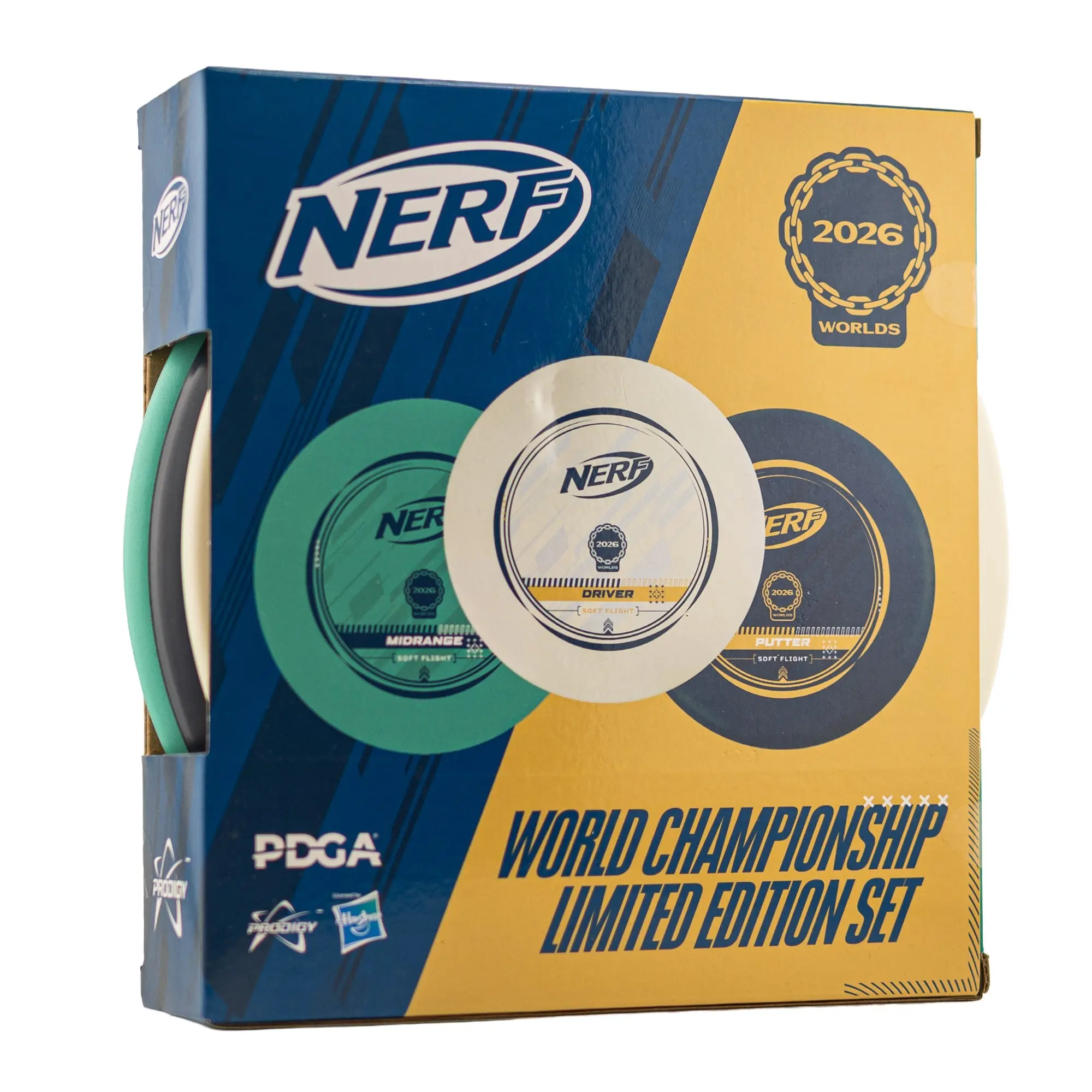 NERF Soft Flight PDGA World Championship Limited Edition 3-Disc Set, Disc Sports Equipment, Three Discs Set